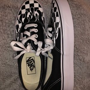 Vans Authentic Checkerboard Flame Black & White